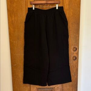 100 Percent cotton stretchy Black Wide-Leg Pants